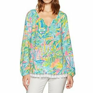 Lilly Pulitzer Linzy Top in Sea Salt and Sun